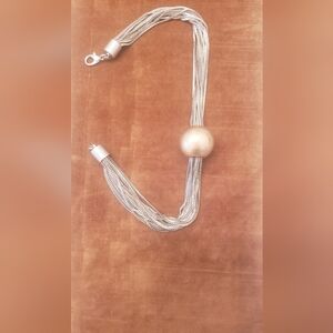 Elegant Silver Necklace with Gold Accent